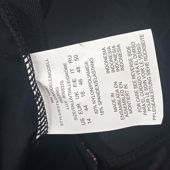 Swim Solutions Floral Park Tummy Control One-Piece‎ Swimdress Black 14 - Picture 13 of 14